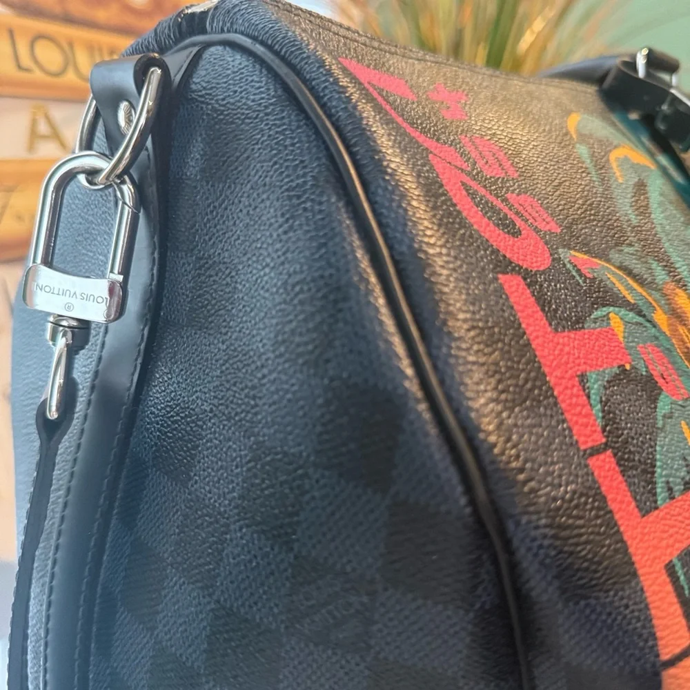 Louis Vuitton Blue Duffel Bag with Luxurious Design